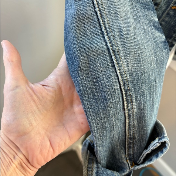 bebe Y2K Blue Jean Cropped Jacket with bebe Rhinestone Logo - Picture 6 of 7